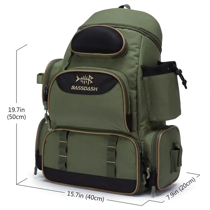 Sac à dos Bassdash pour matériel de pêche - Boîte à accessoires tactique légère et multifonction pour pêcheurs