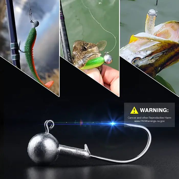 Hameçons Jig Head métal 1g à 28g pour leurres souples - équipement pêche carpe et carnassiers