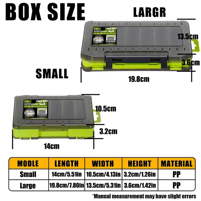 Boîte de pêche 14 compartiments double face pour rangement hameçons et leurres