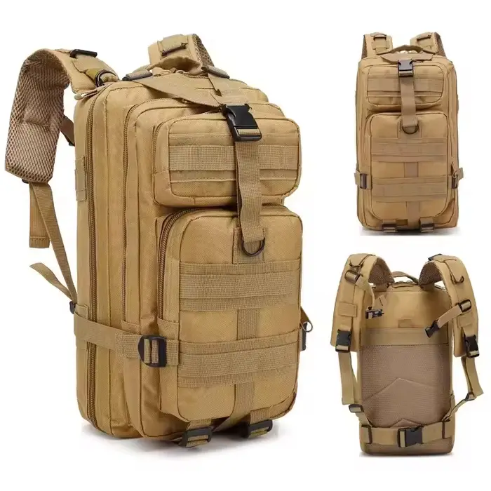 Sac à dos tactique pêche camouflage randonnée chasse 3 compartiments nylon équipement extérieur