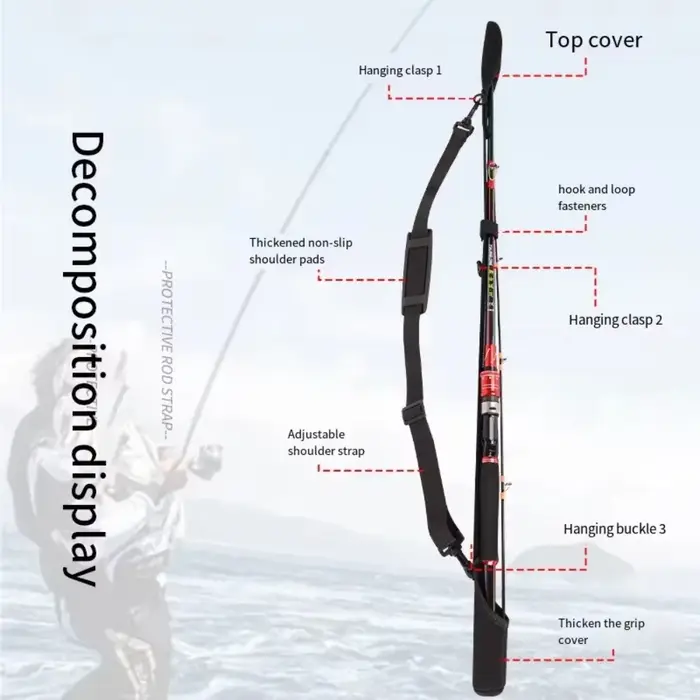 Adjustable Fishing Rod Storage Bag Portable Fishing Rod Shoulder Belt Fishing Ro