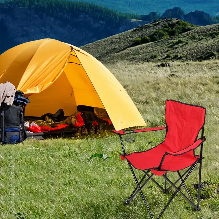 Chaise pliante camping pêche portable robuste pour toutes les saisons avec porte-gobelets antidérapants et sac de transport inclus occasions spéciales et déplacements