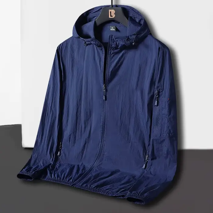 Veste de pêche zippée coréenne anti-UV pour hommes - Respirante, sèche rapide et coupe-vent pour sports