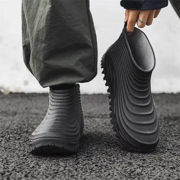 Low-Top Men's Rain Boots Waterproof Slip-Resistant Trendy Short Waterproof PVC S