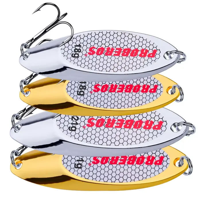 Cuillère tournante PRO BEROS 3g-60g - Leurre métal à paillettes pour truite et carnassiers avec bruit attractif