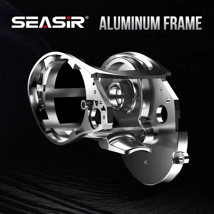 Moulinet baitcasting SeaSir Megacuda 15kg drag, spool profond 9+1 roulements pour pêche jigging en mer et eau salée