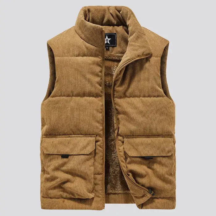 Veste hiver sans manches homme - Manteau chaud solide pour pêche et loisirs extérieurs