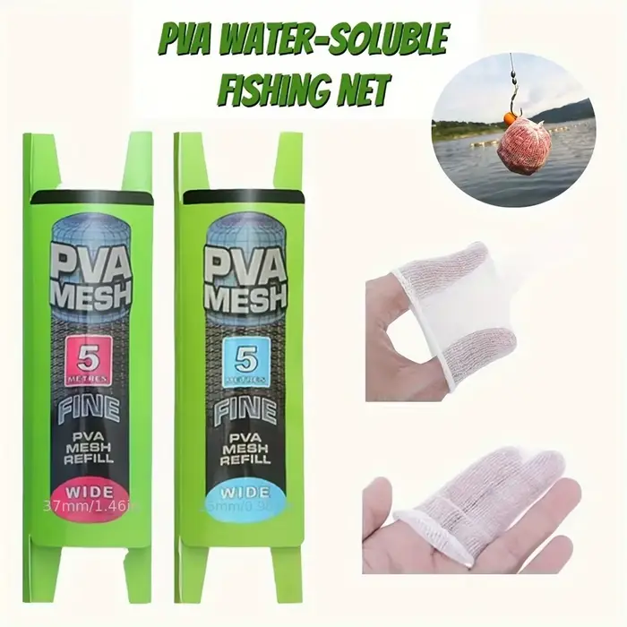 Filet PVA 5m soluble pour pêche carpe - Piège appât sac soluble 25mm/37mm - Outils pêche
