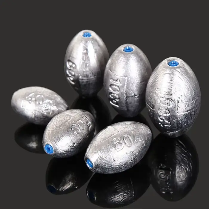 Plombs de pêche olive échelle 2g-60g creux plomos pesca poids ligne équilibrage précision