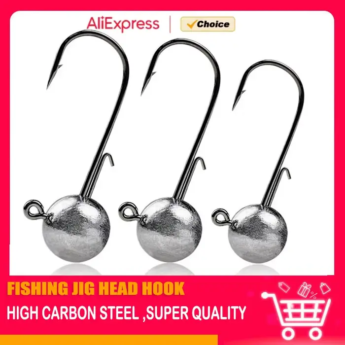 Hameçons plombés 1g à 20g pour leurres souples - Têtes rondes pour pêche au jig et crankbait