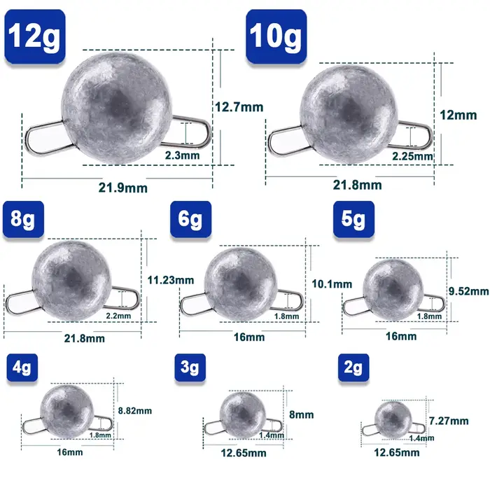 Plombs Cheburashka 9KM 10 pièces avec connecteur - Sinkers pour pêche freshwater précise