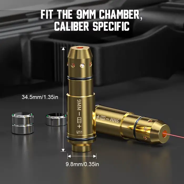 Cartouche d'entraînement laser 9mm pour pistolet - Accessoire pêche et chasse tir à sec