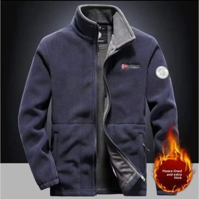 Veste pêche homme chaude et respirante pour le printemps et l'automne, coupe-vent en laine polaire