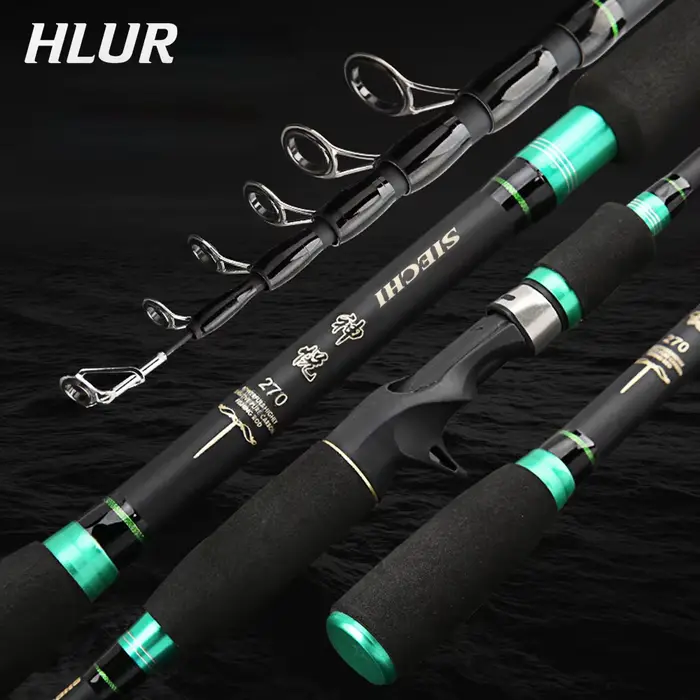 Canne télescopique pêche roche 1.8M-2.7M spinning mouche carp feeder - Canne voyage ultra légère fibre carbone