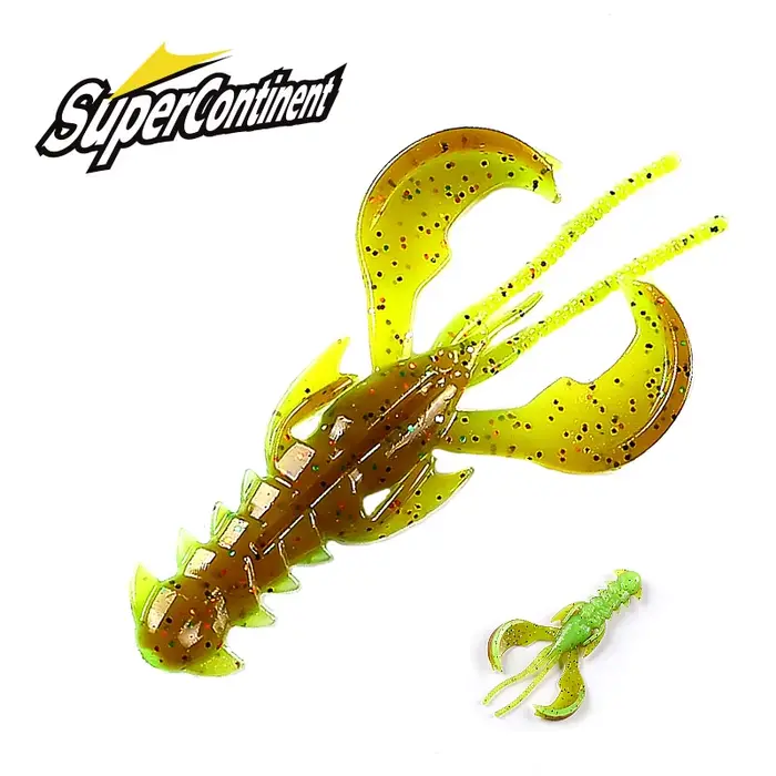 Supercontinent Crazy Lures 65mm/10pcs et 40mm/20pcs - leurres souples crevette et homard pour pêche