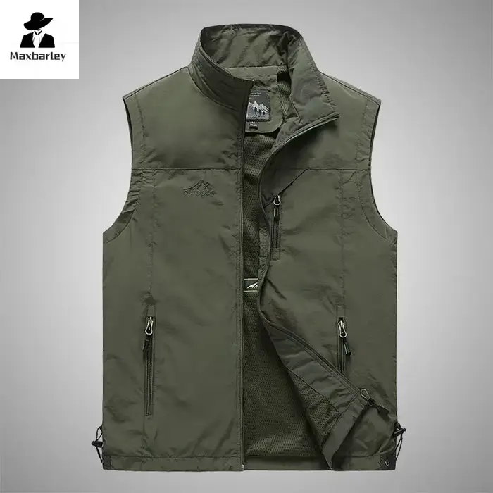 Veste sans manches homme pêche été léger loisirs extérieur photo veston décontracté jeune adulte