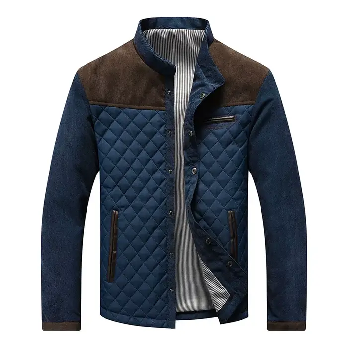 Veste baseball vintage homme pêche printemps automne - Veste slim fit patchwork casual