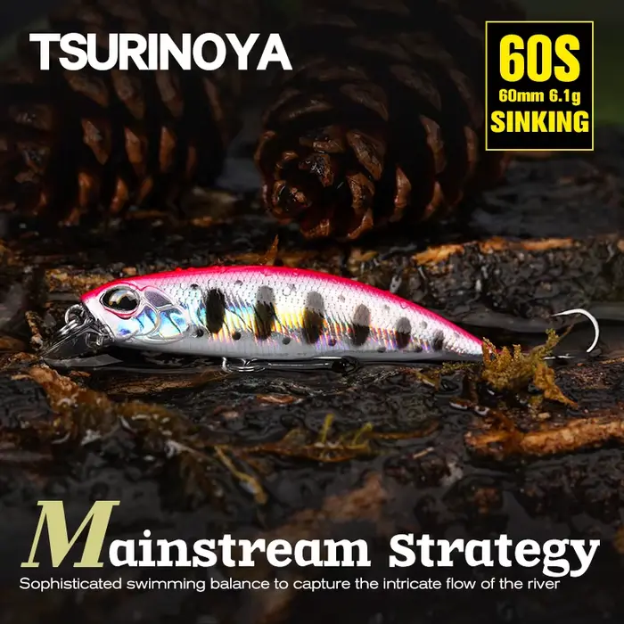 Leurre TSURINOYA DW67 60mm 6.1g - Minnow coulant pour brochet, perche et truite en rivière