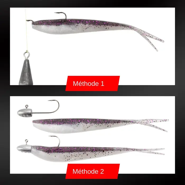 Leurre souple jerkbait shad split tail 3" 4" pour pêche du brochet perche truite et sandre