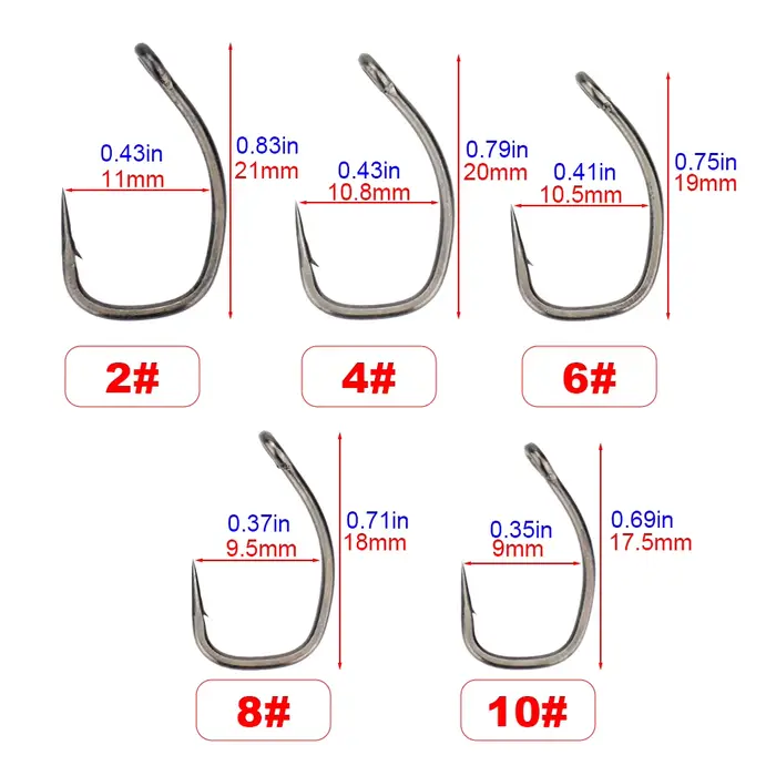 50 hameçons pour carpe micro-barbelés PTFE haute résistance - boîte de rangement pratique