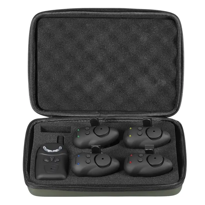 Kit alarme appât Lixada lumineux pour pêche - Indicateur numérique avec étui portable étanche