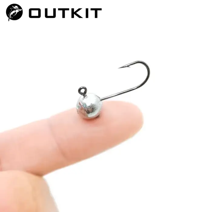 Hameçon jig tête exposée pour truite et bar, leurre souple avec hameçon barbelé, pack de 10 pièces