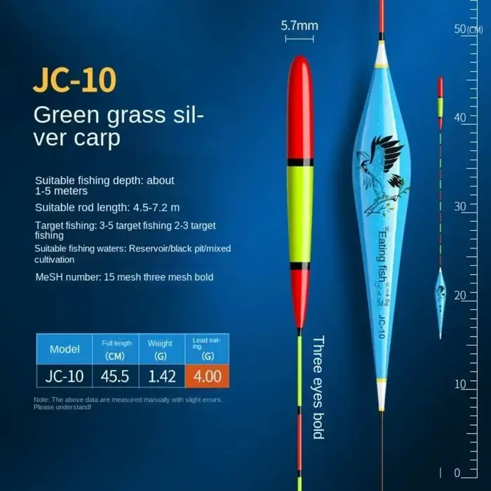 Flotteur de pêche vertical composite haute visibilité et grande sensibilité pour une flottaison optimale