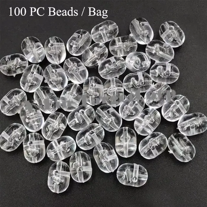 Perles de pêche doubles perles flottantes 100 pièces 47mm 50mm stoppers transparents perçables