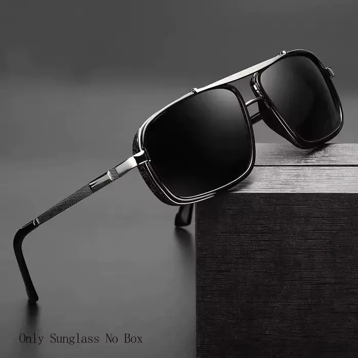Lunettes de pêche aviateur UV400 pour hommes - Style punk avec double faisceau et protection totale