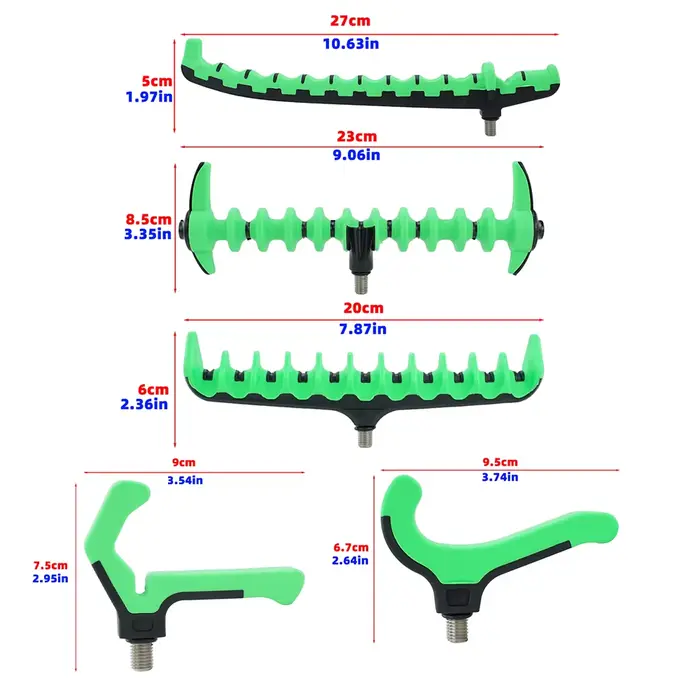 Support tête canne à pêche carp fishing Hirisi : repose-canne plastique pour barres de buzz et accessoires