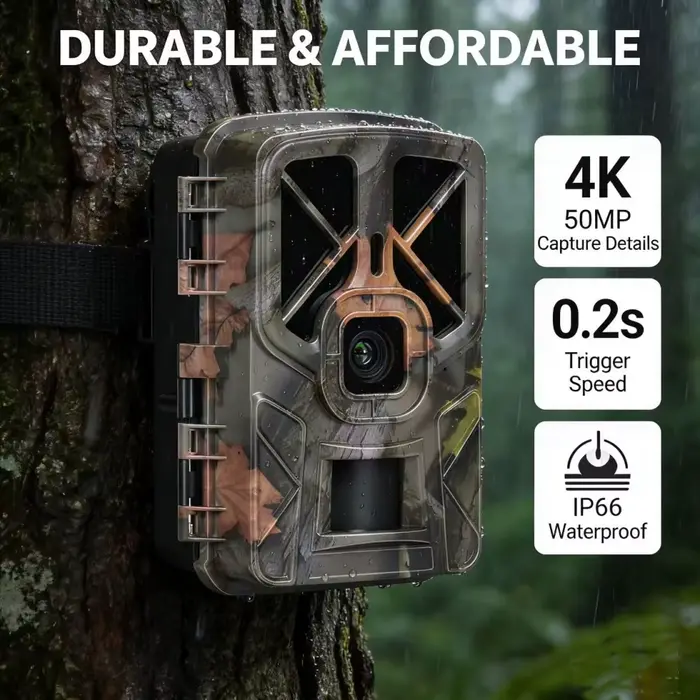 Caméra trail 4K 50MP infrarouge 940nm étanche IP66 avec écran pour observation chasse faune précise