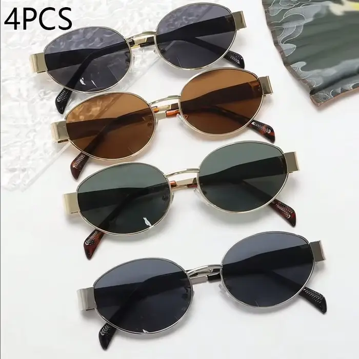 Kit 4 lunettes ovales métalliques pour pêche - Accessoires plage petits formats pratiques