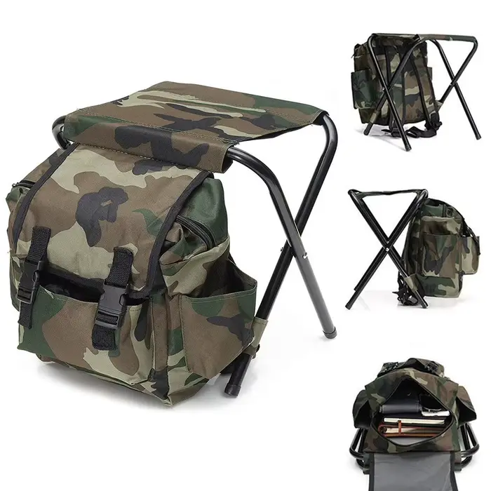 Sac à dos avec chaise intégrée - Siège pliant et sac de pêche multifonction pour camping