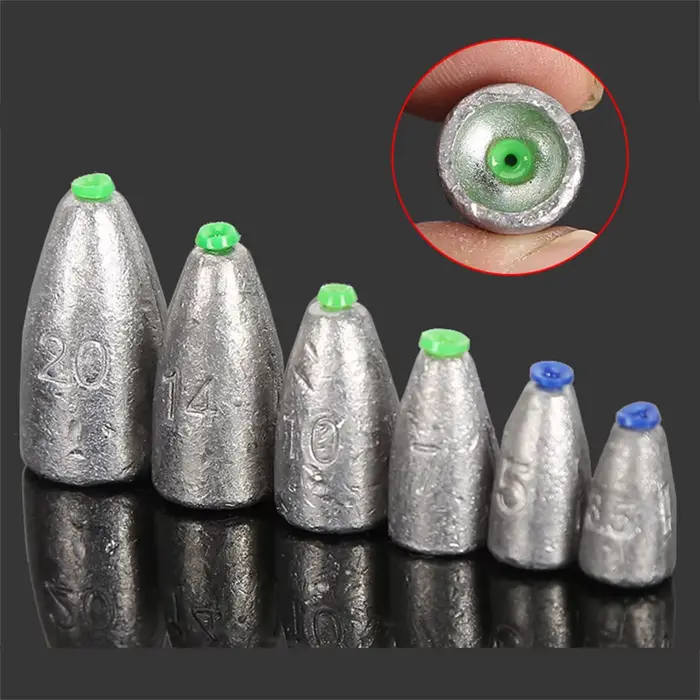 Lot de 10 plombs de pêche mer plombées bullet 2g à 20g pour ligne et fond accessoires pêche