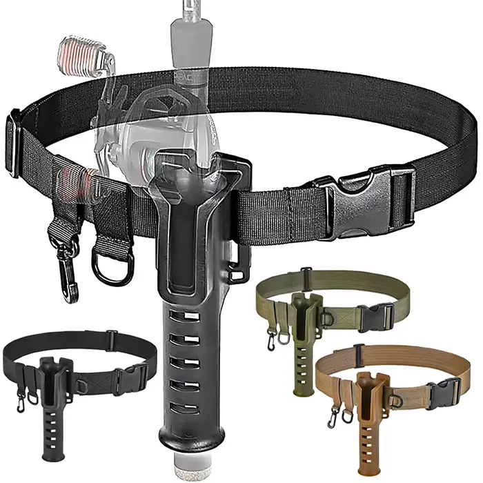 Ceinture de wading ajustable avec porte-canne - Pour pêche en waders - Spinning, lancer, mouche
