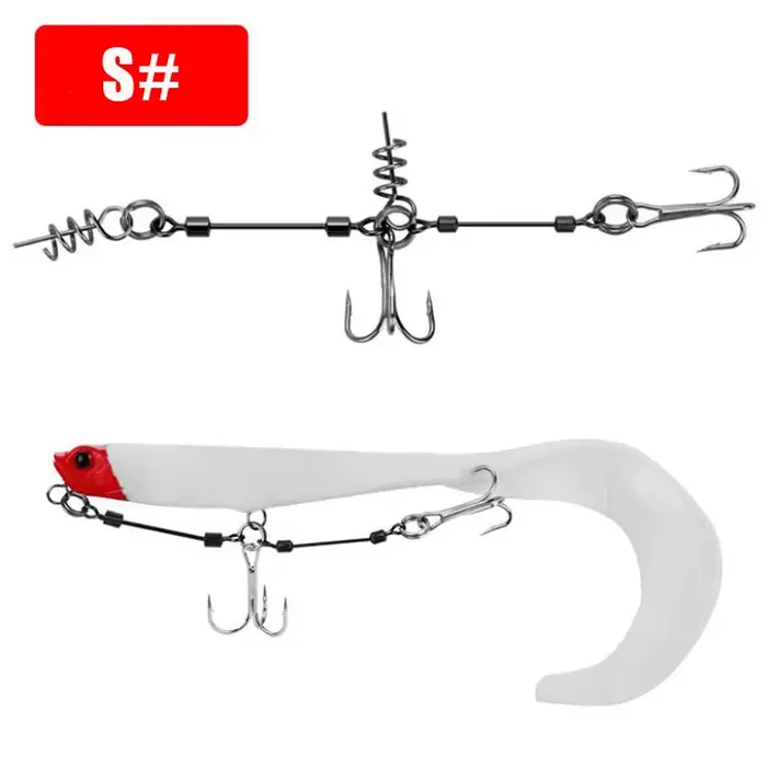 Waterboy Fish Screw Rig Kit - Double Hameçons Triples avec Stingers pour Leurres Souples et Shads