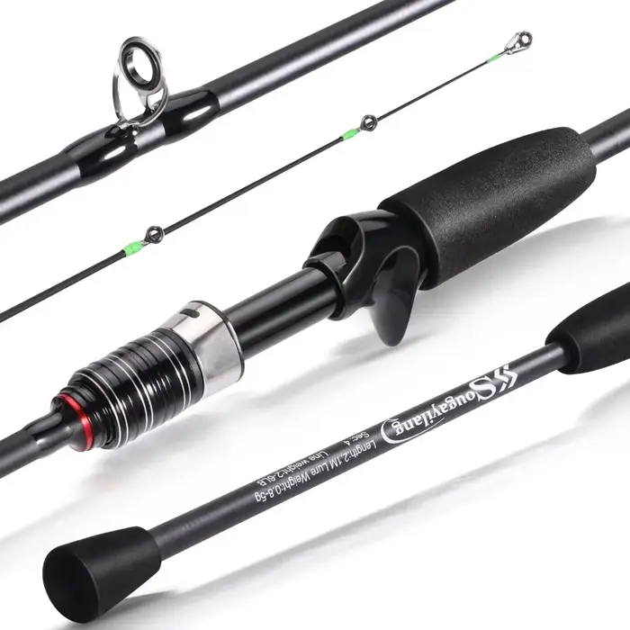 Canne spinning Sougayilang 1.8m-2.1m carbone ultra-léger - Manche EVA - Pour pêche loisir et compétition
