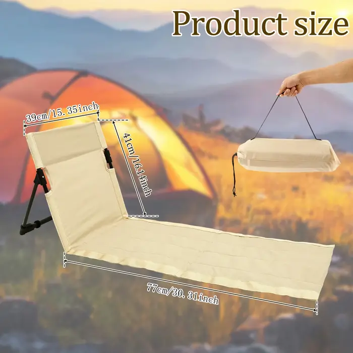 Chaise de sol camping Oxford pliable - Pour jardin, parc et sessions pêche confortables