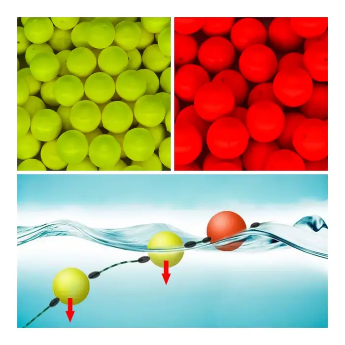 Flotteurs sphériques EPS #1-#10 - Boules de mousse colorées - Flotteurs modifiés pour pêche