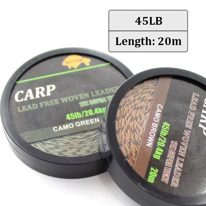 Ligne principale leadcore camouflage vert 20m pour montage carpe chod et helicopter