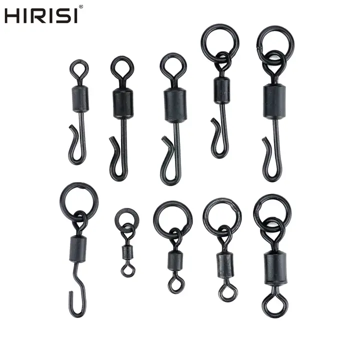 20 émerillons rapides Hirisi pour pêche carpe - Émerillons à anneau solide changement rapide