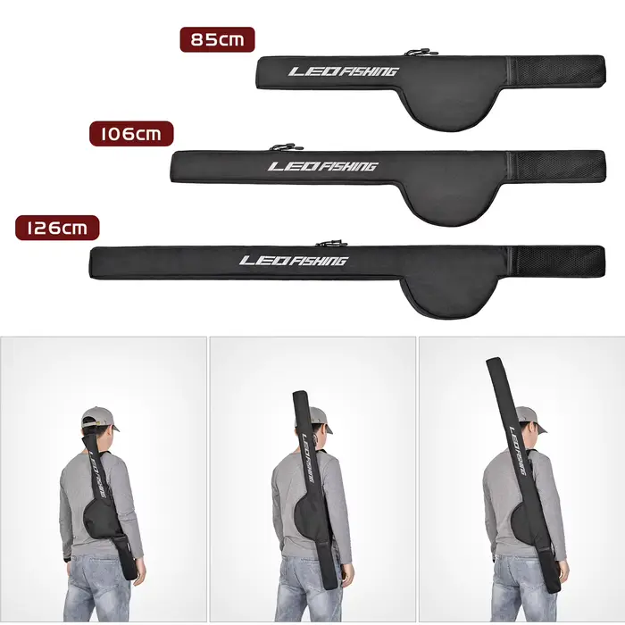 Sac de transport canne à pêche portable 85/106/126cm avec sangle - Étui protecteur durable pour canne et matériel
