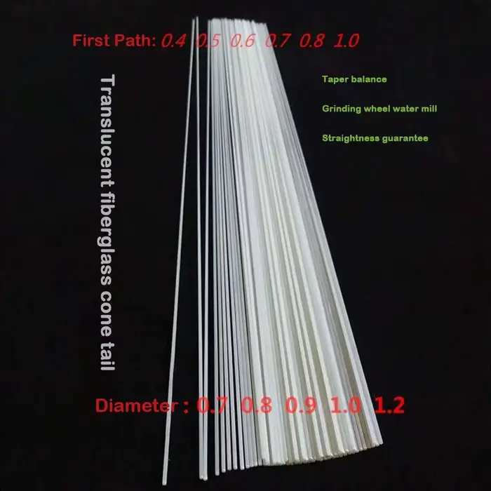 10 Bâtonnets Fibre de Verre Coniques 28cm pour DIY Leurres Calamar, Flotteurs et Matériel de Pêche