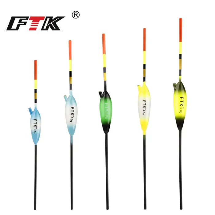 Kit 5 flotteurs coulissants balsa FTK 18-24cm - Pour pêche crappie et panfish précise