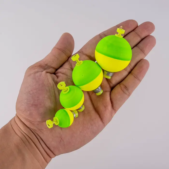 5 flotteurs de pêche en mousse EVA lestés ronds, indicateurs de touches pour bottom rig, brochet