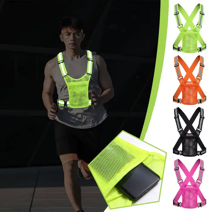Gilet de sécurité réfléchissant avec rangement - Veste ajustable légère pour pêche, cyclisme et sports outdoor