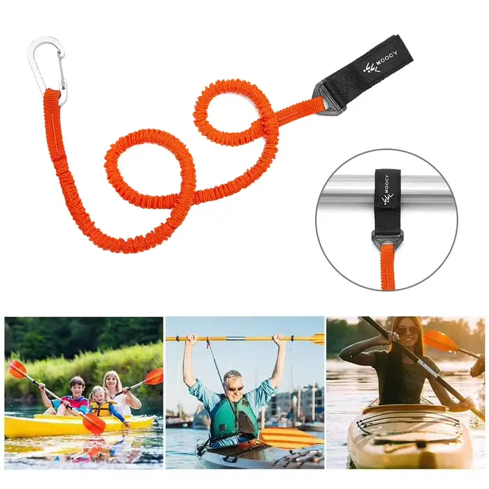 Laisse élastique réglable pour pagaie de kayak - Sécurité anti-perte pour canne à pêche et accessoires