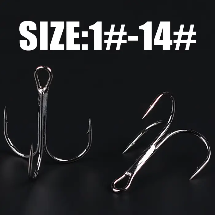 Hameçons triple Gamakatsu 15 pièces acier haute teneur en carbone, modèle 13ME taille 1 à 14 pour pêche