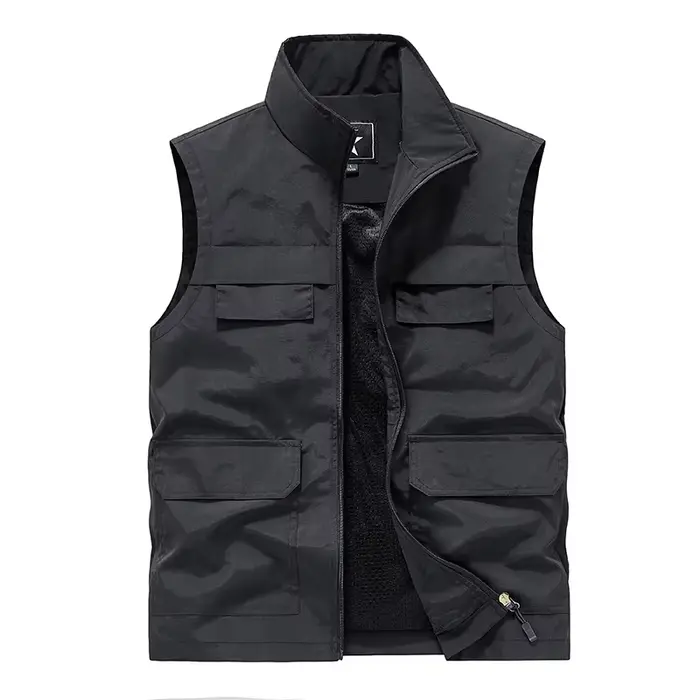 Veste sans manches pêche homme été respirante multi-poches cargo loose décontractée