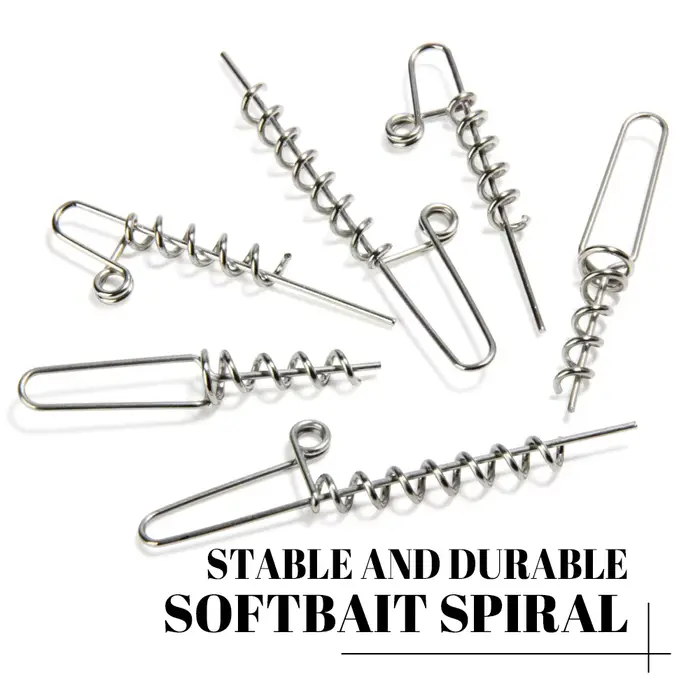 Spinpoler vis à tête pour poissons en caoutchouc - accessoires pêche en acier inoxydable à verrouillage par ressort